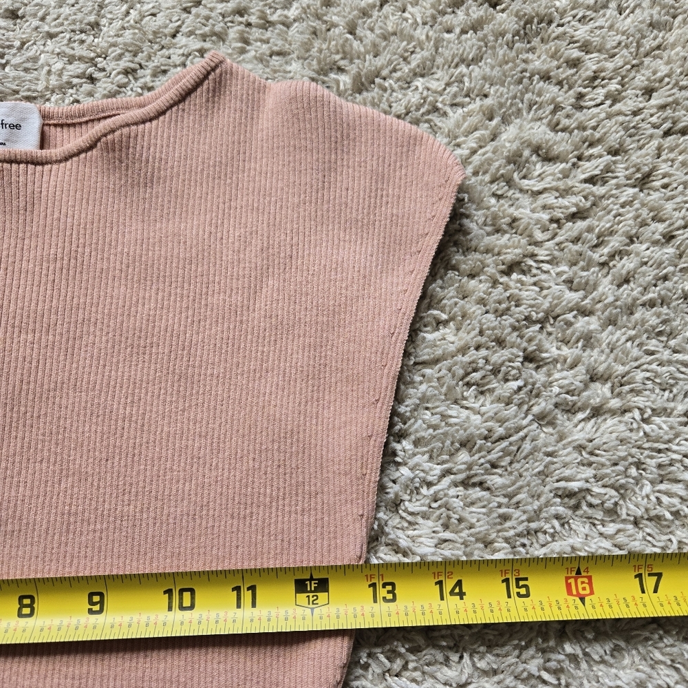 Wilfred Free Cut Out Bodycon Mini Dress Womens S Ribknit Peach Sleeveless - Picture 6 of 7
